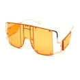 thumbnail image 2 of Flashy Oversize Metal Stud Mob Luxury Panel Lens Sunglasses Gold Orange, 2 of 4