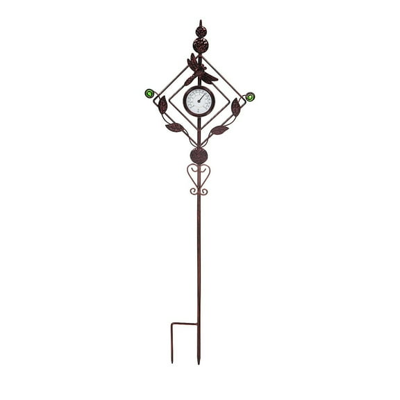 Evergreen Dragonfly 32 in. Thermometer Garden Stake