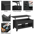 thumbnail image 4 of Fullfurnique 41" Lift Top Coffee Table with Hidden Compartment & 2 Open Shelves, Black, 4 of 10