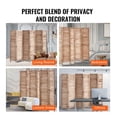 thumbnail image 6 of Wood Room Divider 6 Panel, 66.9" Tall Folding Screen, Louvered Partition for Home Office, 6 of 7