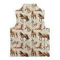 thumbnail image 5 of Pzuqiu Horse Print Kid Outerwear Vest Size 7-8 Personalized Comfortable Warm Winter Coat with Pocket Full Zip Casual Fall Outfits Fashion Clothing Polyester for Everyday Wear, 5 of 7