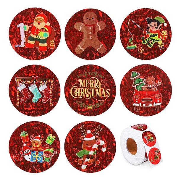 500 Pieces/roll Labels Merry Christmas Gift Bag Stickers Decoration DIY Craft Envelope Seals Tags, 2.5CM