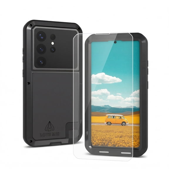 Dteck Heavy Duty Metal Case for Samsung Galaxy S26 Ultra Full Body Rugged Cover with Built in Screen Protector,Black