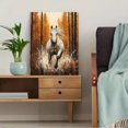 thumbnail image 5 of Qisvanset 12x16 Inch 2D Flat Framed Canvas Art, White Horse Gallop Autumn Forest Equestrian Western Farmhouse Wall Art, 5 of 5