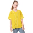 thumbnail image 4 of TIREOW Boys and Girls Baseball Jersey Boys Short Sleeve Button T-Shirts Fashion Hip Hop Casual Sports Solid Color Shirt, 4 of 6