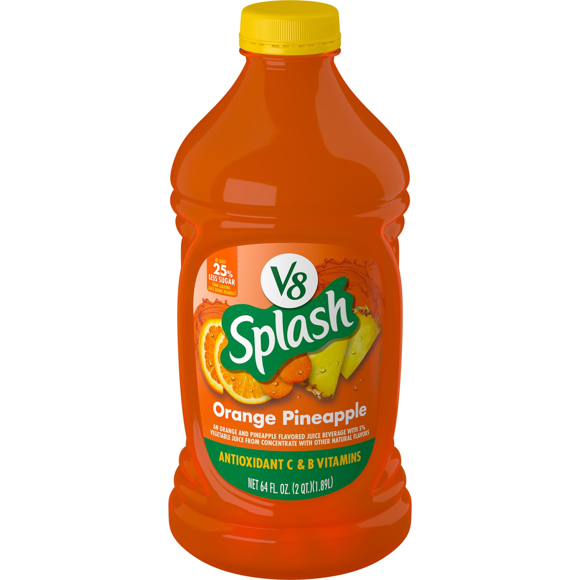 V8 Splash Orange Pineapple Juice Beverage, 64 FL OZ Bottle
