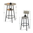 thumbnail image 2 of 3 Pieces High Top Table and Chairs, SHINPT Bar Set of 3 with Shelf, Bistro Set with 2 Bar Chairs and 1 Round Bar Table, Indoor Bar Set with Cushion for Livingroom, Kitchen, Balcony, 2 of 8