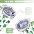 thumbnail image 5 of 40oz Cactus Stainless Steel Flip Straw Tumbler Spill Proof Travel Cup Double Wall Vacuum Insulated Coffee Mug with Top Handle, 5 of 6