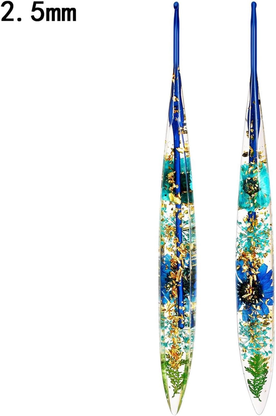 9PCS Stylish Crochet Hooks Kit, Ergonomic Yarn Tool Set, Floral Resin Hooks with Smooth Handle and Comfortable Grip