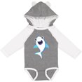 thumbnail image 3 of Inktastic Cute Shark, Little Shark, Blue Shark Boys or Girls Long Sleeve Baby Bodysuit, 3 of 5