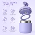 thumbnail image 2 of Czcpp-bocal Isotherme pour Aliments, Conteneurs à Lunch à Grand Ouverture pour Aliments Chauds, Flacon en Acier Inoxydable Étanche, Conteneur à Lunch en Acier Inoxydable pour Garder les Aliments au Chaud - 13.5oz (Macaron-Violet), 2 of 4