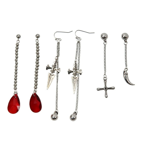 Hunter X Hunter Anime Jewelry HxH Kuripika Drop Stud Dangle Closed Back Earrings Set 3 Pack Accessories Merch