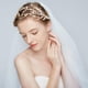 thumbnail image 5 of De De Imitación De Cristal Hojas Nupcial Tiara Boda Joyería Para El Cabello Oro Gloria Venda nupcial de la boda, 5 of 9