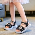 thumbnail image 2 of Oiyii Girls Beach Sandals Open Toe Princess Flats Pearl Rhinestone Strappy Summer Shoes, 2 of 9