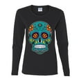 thumbnail image 2 of Wild Bobby Day Of The Dead Sugar Skull Pop Culture Women Graphic Long Sleeve Tee, Black, XX-Large, 2 of 5