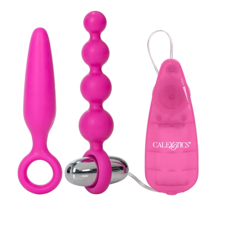 CalExotics Booty Call Booty Multi-Speed Anal Silicone Vibro Kit: 2 Probes  with Vibrator - Pink