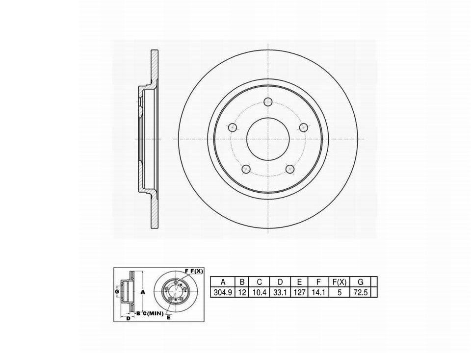 Winstop Brake Rotor, Rear WS239475, Chrysler Town & Country 2016-2008