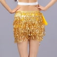 thumbnail image 2 of IUJSOY Women's Sequin Tassel Scarf Skirt Belly Dance Rave Nightclub Party Wrap Fringe Skirts, 2 of 3