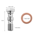 thumbnail image 3 of Unique Bargains 2pcs AN3 3/8-24 Thread Turbo Brake Line Banjo Bolt with Copper Washers Double Banjo Bolt 31mm Length, 3 of 6