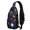 Basketball and Hoop Navy Pattern, variant on Basketball and Hoop Navy Pattern Sling Backpack, Casual Day Sling Pack with Earphone Port, Adjustable Strap Gift Ideas for Hiking Cycling Walking