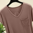 thumbnail image 5 of yillto Women's Summer Tee Soft Comfy Lightweight Short Sleeve V Neck Loose Shirts Tops with Pockets, 5 of 7