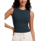 thumbnail image 1 of Musculosa CRZ YOGA de canalé con cuello alto sin mangas azul marino M, 1 of 5