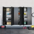 thumbnail image 5 of Prepac HangUps 3 Piece 108" Wooden Garage Storage Cabinet Set E in Black, 5 of 6