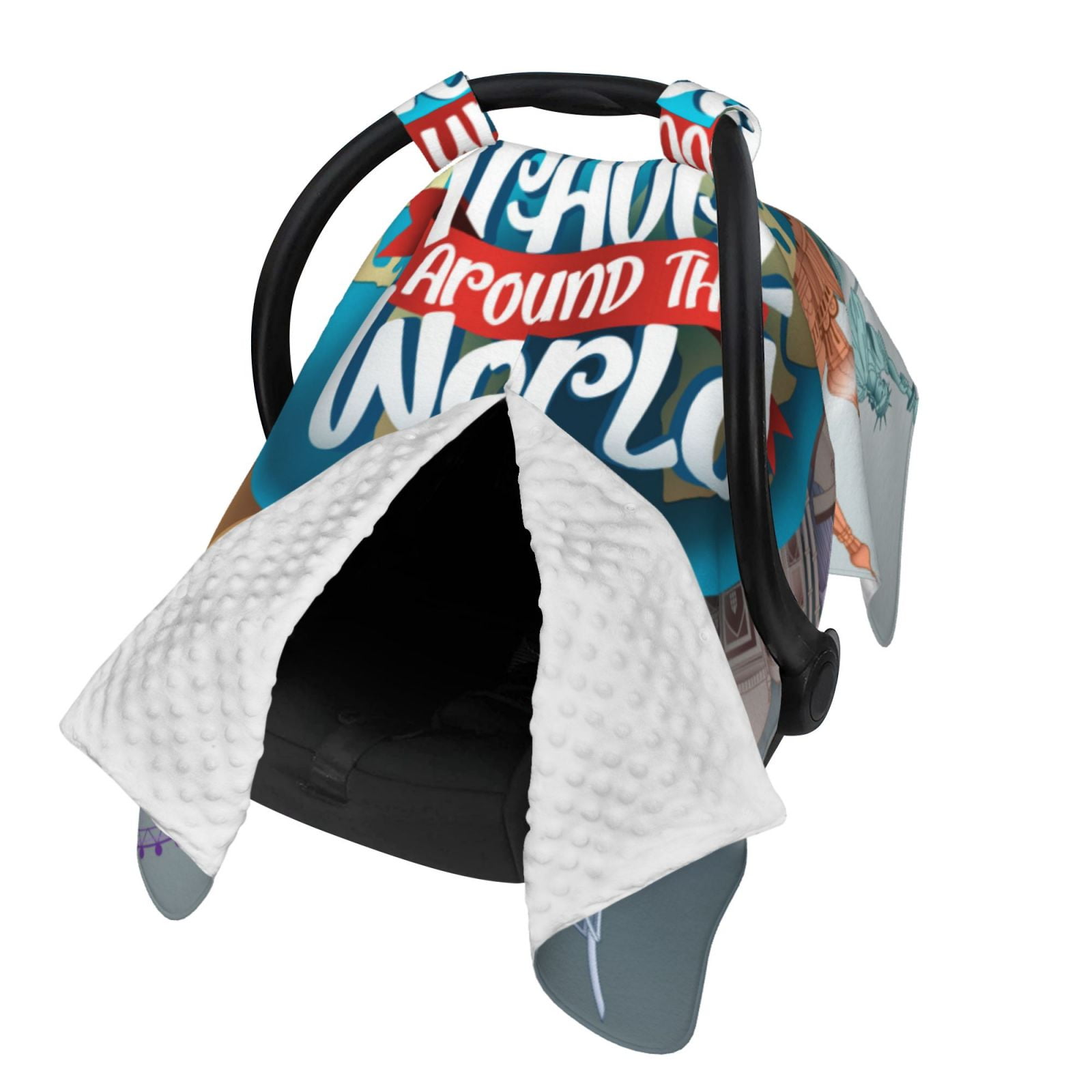 Naloa Travel Around The World Baby Car Seat Cover, Breathable Baby Carrier Cover, Multiuse Baby Carrier Cover & Nursing Breastfeeding Cover