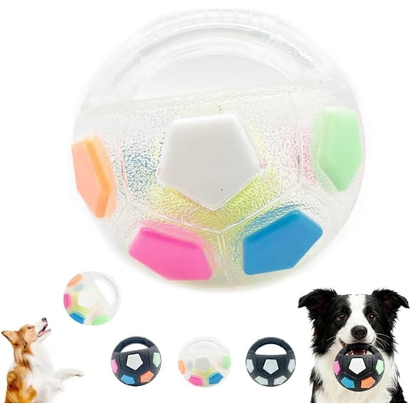 Yippzo Dog Soccer Ball with Handle, Mellow Dog Calming Ball, Balls for Aggressive Chewers, Interactive Aggressive Chewers, Toss and Fetch Play, Squeaky Floating