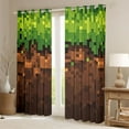 thumbnail image 2 of jejeloiu Pixel Grid Blackout Curtains Set of 2 (52x84 Each),Miners Game Window Curtains,Geometric Patchwork Plaid Curtains and Drapes For Boys Girls,Super Cozy Room Decor, 2 of 6