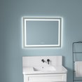 thumbnail image 2 of 36 x 28 Inch LED Bathroom Mirror with Front and Backlight, Wall Mounted Vanity Mirror with Aluminum Frame, Anti-Fog, Memory, 3 Colors, Stepless Dimmable, 2 of 6