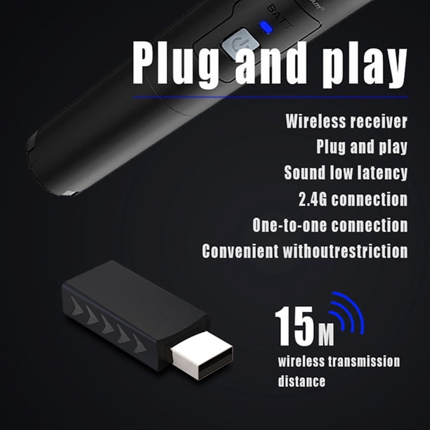 Micrófonos inalámbricos para juegos 2.4G para PS4 / PS5 / Xbox Series X/S (negro)