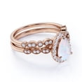 thumbnail image 6 of JeenMata 1.50 Carat Pear Cut Blue Opal and Moissanite Engagement Ring Set in 18K Rose Gold over Silver, 6 of 7