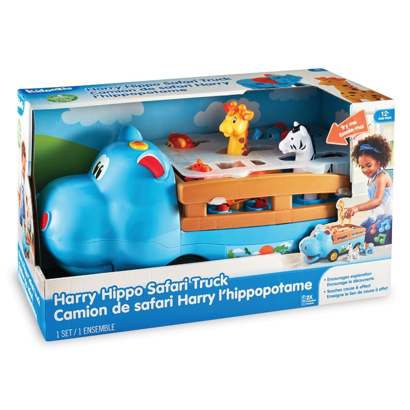 Kidoozie Harry Hippo Safari Truck Ages 12 months+, Posable Animals