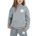 thumbnail image 3 of WOYY Girls Outfits Casual Letter Print Hoodie Pants Comfy Sweat Suit, Sizes 2-13, 3 of 3