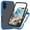 Darkblue, variant on Allytech for iPhone 16e 17e Case with Built-in Screen Protector, Clear Back Anti-Slip Rugged Two-Layer Protective Case for Apple iPhone 16e /17e, Blue