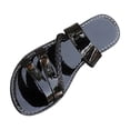thumbnail image 6 of Xucatan Women's Patent Leather Sandals, Woven Strap Open Toe Platform Slides, Thick Sole Wrap Around Beach Slippers, Versatile Summer Casual Footwear Gift, 6 of 9