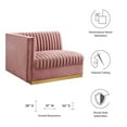thumbnail image 4 of Modway Sanguine Velvet and Stainless Steel Left-Arm Chair in Dusty Rose, 4 of 9