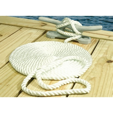 Seachoice 42551 3-Strand Twisted Nylon Dock Line, White