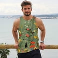 thumbnail image 6 of KLL Botanical Garden With Cats Print Men's Muscle Gym Workout Stringer Tank Tops Bodybuilding Fitness T-Shirts Tank Tops Men-X-Large, 6 of 7