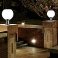 thumbnail image 4 of Lámpara de pilar de pared de jardín al aire libre con luz de bola redonda acrílica de energía solar LED, 4 of 5