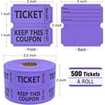 thumbnail image 2 of THOPBPRK 500 Raffle Tickets Double Roll, Raffle Tickets Roll with Name and Phone Number, for Raffle, Events, Classroom, Entry, Class Reward & Door Prize Halloween Party (Purple), 2 of 10
