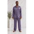 thumbnail image 2 of Up2date Fashion Pajamas Set Mens Silk Satin Long Sleeve Loungewear Two-Piece Sleepwear Button-Down Pj with Full Pants, 2 of 3