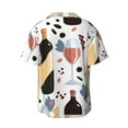 thumbnail image 2 of Xecao offers the Wine Bottles Glasses for Men's Casual Short-sleeved Shirt, a button-up collared shirt with a pocket, perfect for beach vacations and yacht travel in the 4X-Large size., 2 of 7