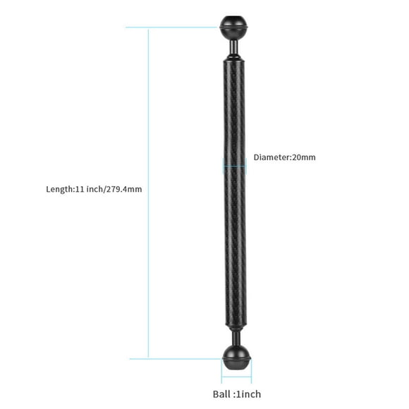 Tige d'Extension de Flottabilité à Double Balle pour Caméra d'Action de Plongée pour Photographie sous-Marine