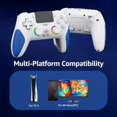 thumbnail image 2 of Wireless Controller for PS-5/PC, Hall Effect Joysticks & Triggers Gaming Controller with Programmable/Remap/Turbo/LED Light Functions, 3.5MM Headphone Jack, Dual Vibration,White, 2 of 6