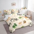 thumbnail image 2 of Manfei Cute Zebra 7 Pieces Full Size Bedding Sets,Woodland Animal Print Full Size Bed in a Bag,Beige,Colorful Stars Reversible, 2 of 7