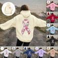 thumbnail image 5 of Godom Womens Floral Hoodies Sweatshirts Casual Long Sleeve Loose Fit Drawstring Hooded Pullover, 5 of 7