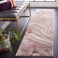 thumbnail image 2 of SAFAVIEH Meadow Joey Wavy Marble Runner Rug, Pink/Beige, 2' x 8', 2 of 8