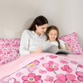 thumbnail image 5 of jejeloiu Cartoon Flower Bedding Comforter Set,Kawaii Floral Twin Comforter Sets,Pink Peach Blossom Bedding Set For Teens,Super Cozy Room Decor Reversible,2 Pieces, 5 of 8